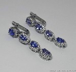 Ювелирные изделия объявление но. 4186645: Серебряные серьги с натуральными танзанитами.