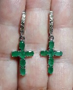 Ювелирные изделия объявление но. 4186683: Серебряные серьги с натуральными изумрудами и сапфирами.