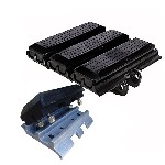 Резиновые накладки на башмаки миниэкскаваторов,  экскаваторов и установок ГНБ со склада.  Крепление на болтах и клипсами.  Применение резиновых накладок позволяет избежать повреждения дорожного покрыт ...