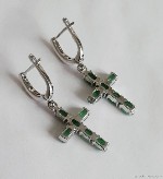 Ювелирные изделия объявление но. 4186683: Серебряные серьги с натуральными изумрудами и сапфирами.